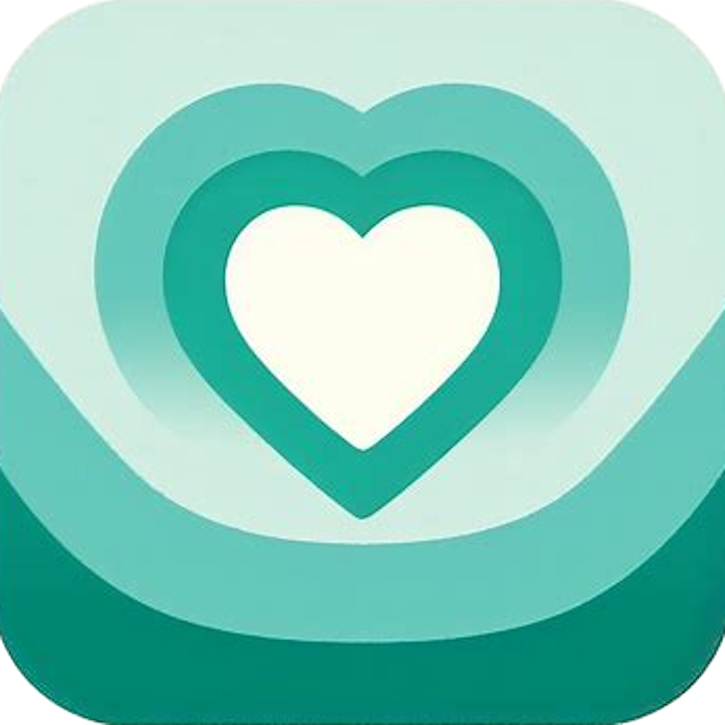 App Icon white heart with green gradient