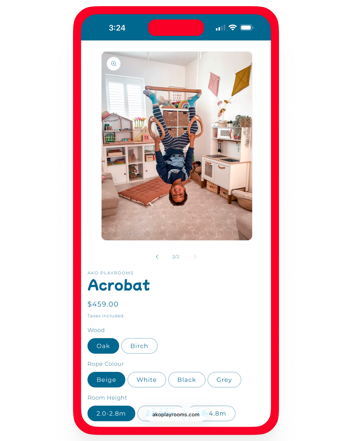 Ako Playrooms product page design